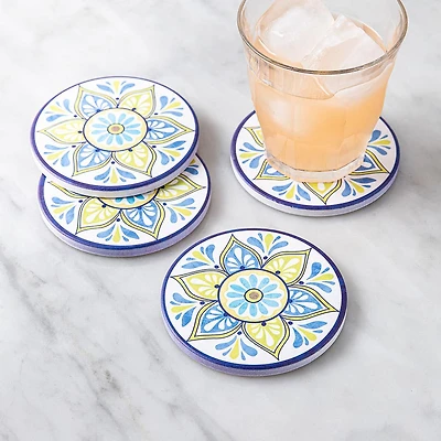 KSP Ceramica 'Madrid' Printed Ceramic Coaster - Set/4