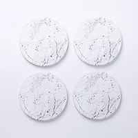 KSP Ceramica 'Marble' Printed Ceramic Coaster - Set/4 (White)