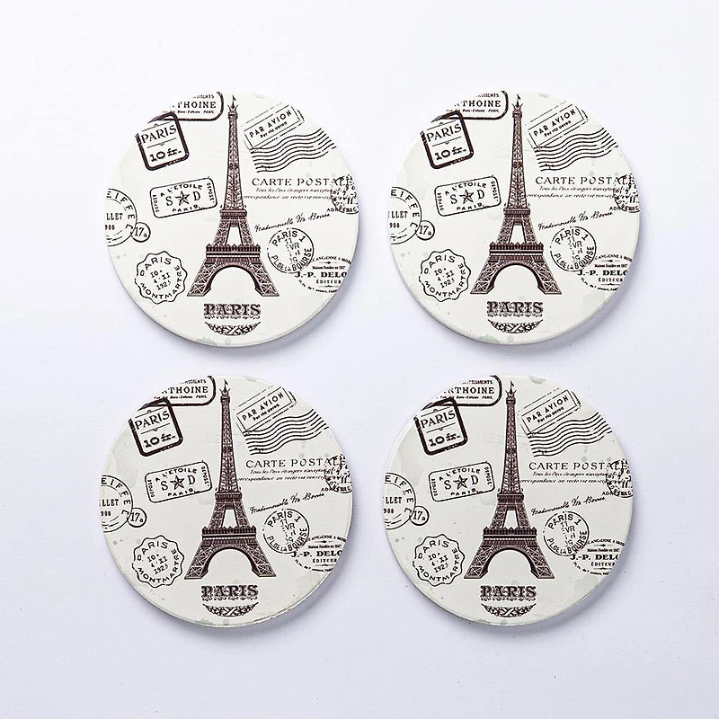 KSP Ceramica 'Paris' Printed Ceramic Coaster - Set of 4