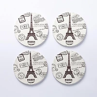 KSP Ceramica 'Paris' Printed Ceramic Coaster - Set of 4