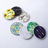 KSP Ceramica 'Marble' Printed Ceramic Coaster - Set of 4 (Black)