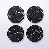 KSP Ceramica 'Marble' Printed Ceramic Coaster - Set of 4 (Black)