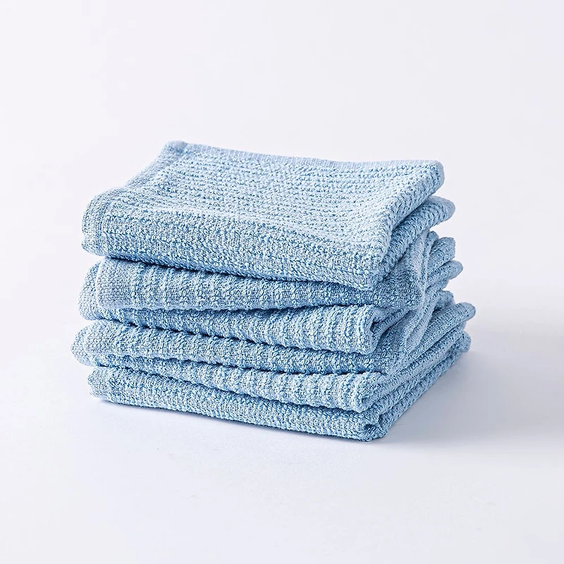 KSP Soft Touch 100% Recycled Cotton Wash Cloth - Set/6 (Light Blue)