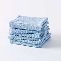KSP Soft Touch 100% Recycled Cotton Wash Cloth - Set/6 (Light Blue)