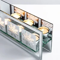 KSP Christmas Mirror 'Snowflake' Glass Tealight Holder 3-Light