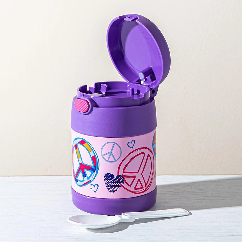 Thermos Double Wall 'Peace' Thermal Food Storage Jar-Spoon
