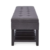 KSP Conrad Upholstered Storage Bench (Grey)