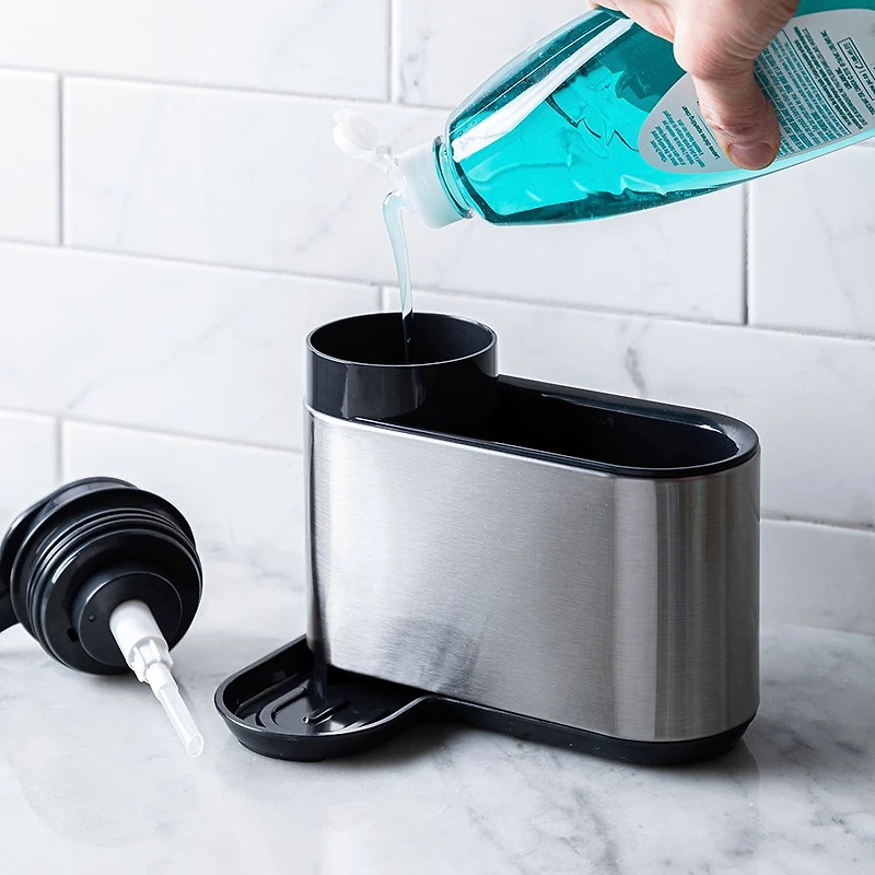 KSP Sinkhub Sink Caddy with Soap Pump (St/St - Black)