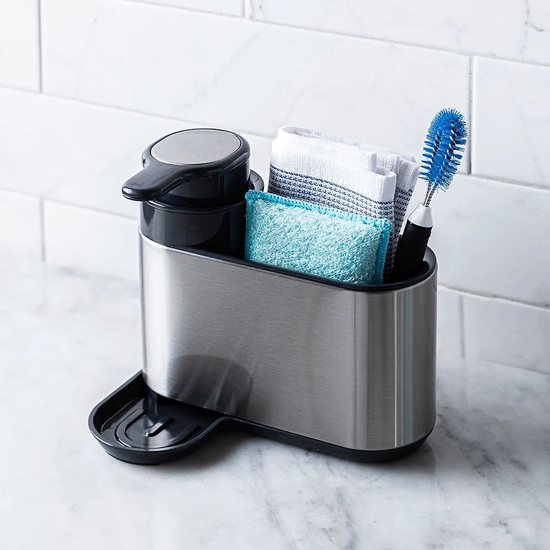 KSP Sinkhub Sink Caddy with Soap Pump (St/St - Black)