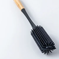 KSP Soft Bristle Silicone Bamboo Handle Bottle Brush