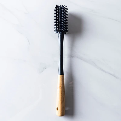 KSP Soft Bristle Silicone Bamboo Handle Bottle Brush