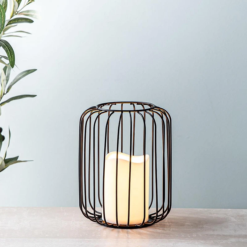 KSP Layne LED Metal Lantern 15x15x18cm (Black)