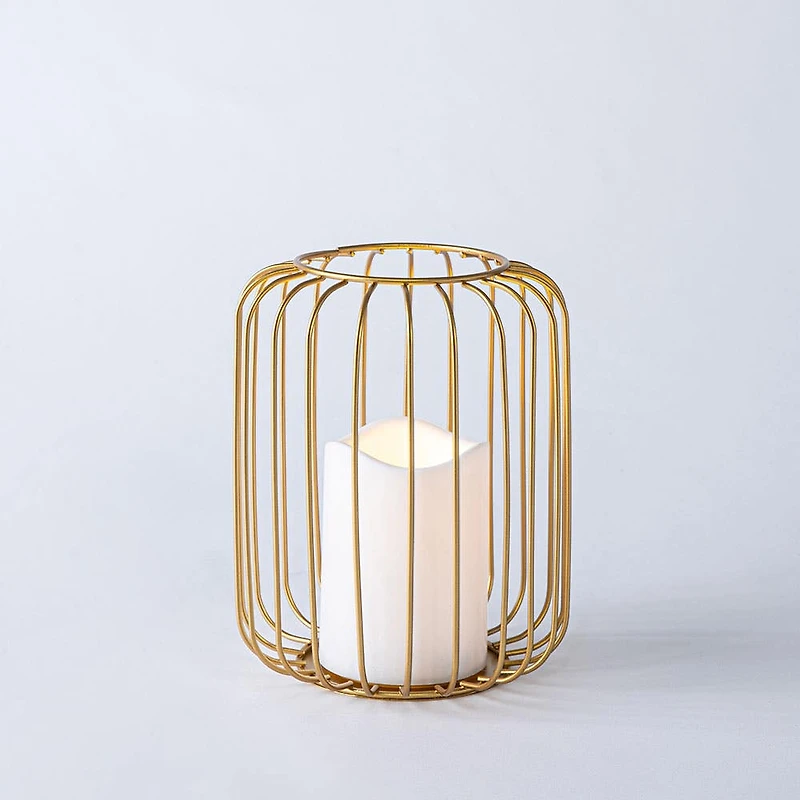 KSP Layne LED Metal Lantern 15x15x18cm (Gold)