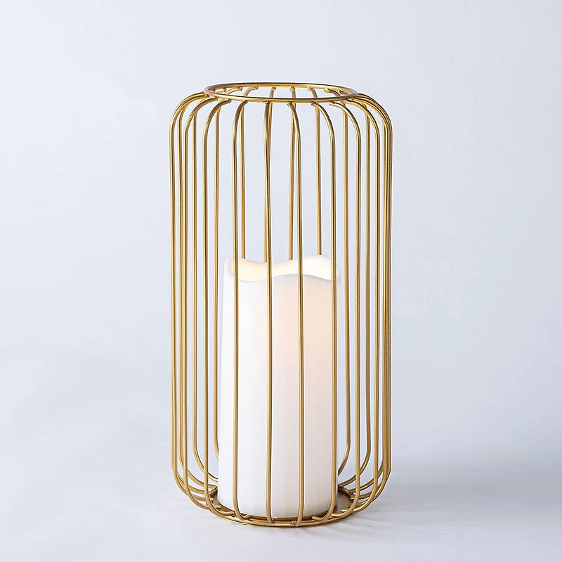 KSP Layne LED Metal Lantern 14x14x26cm (Gold)