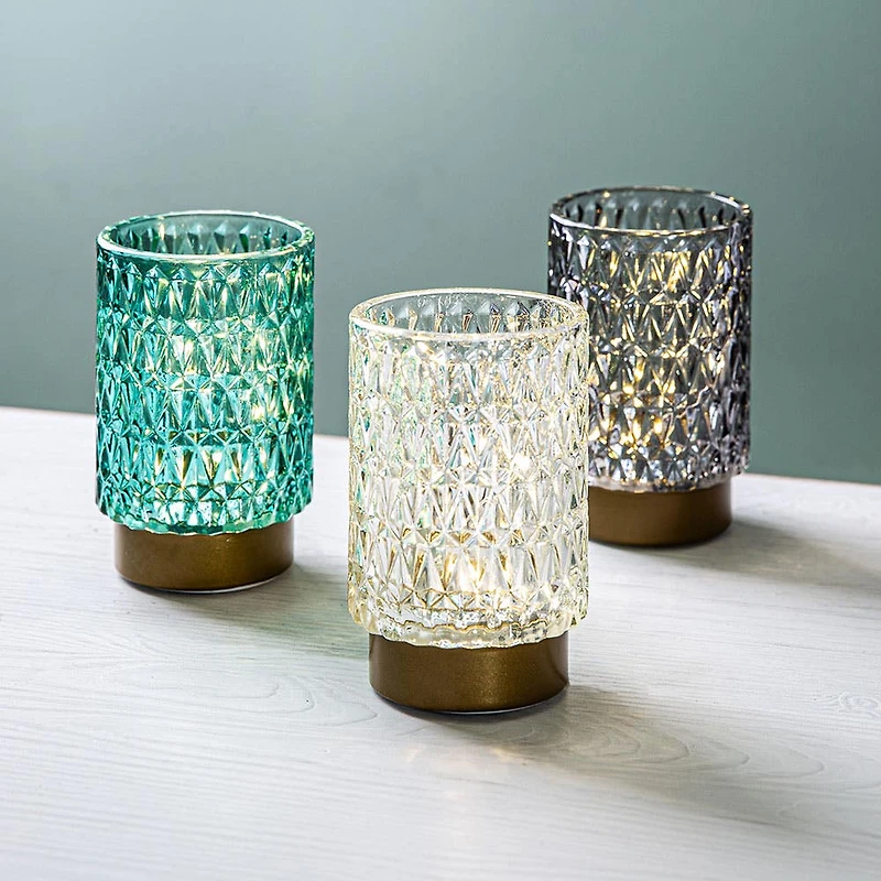KSP Venezia Glass Shade with LED 8.5x8.5x13cm (Grey)