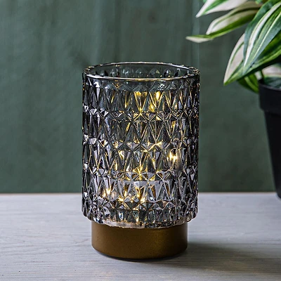 KSP Venezia Glass Shade with LED 8.5x8.5x13cm (Grey)