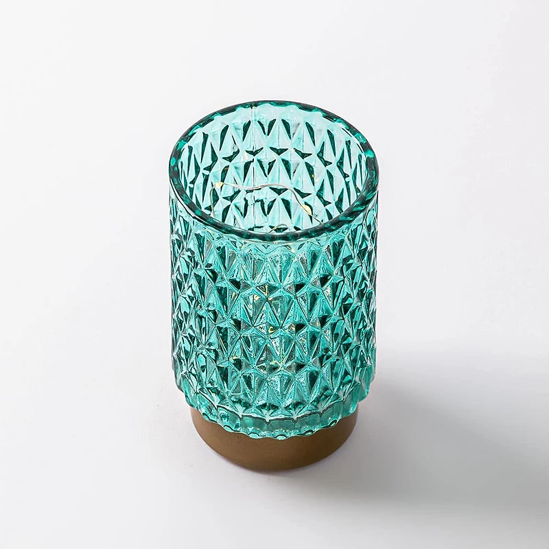 KSP Venezia Glass Shade with LED 8.5x8.5x13cm (Aqua)