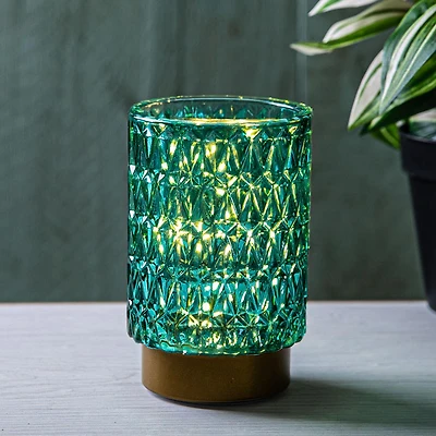 KSP Venezia Glass Shade with LED 8.5x8.5x13cm (Aqua)
