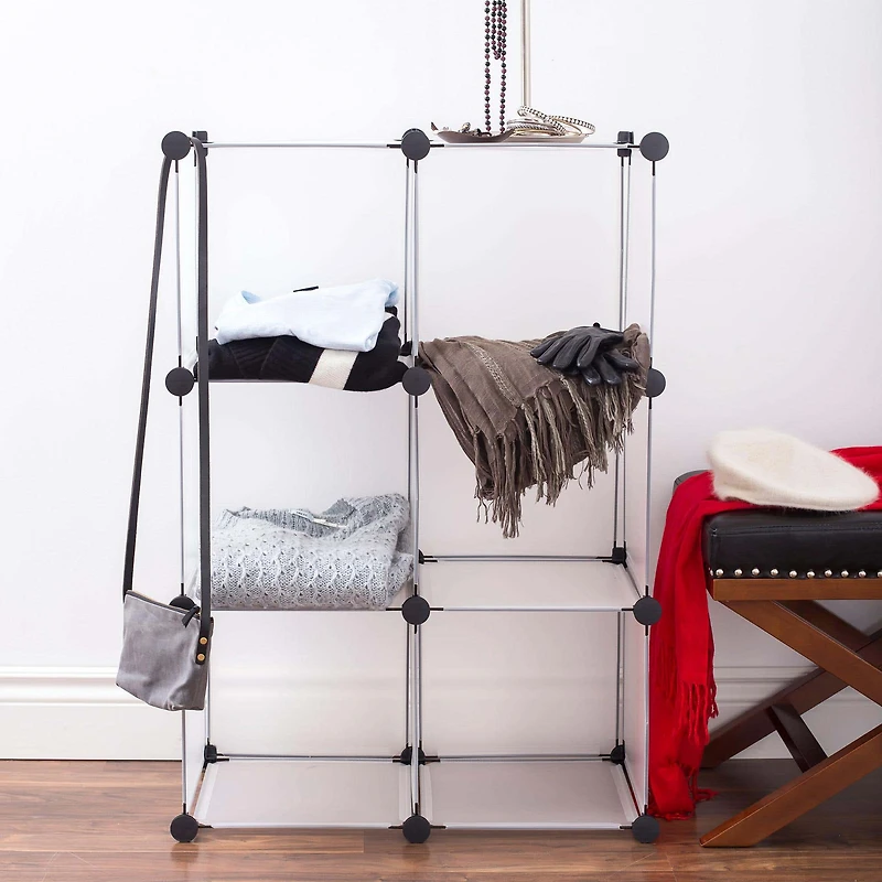 KSP Closet Cube Plastic Storage Cabinet (White/Black)