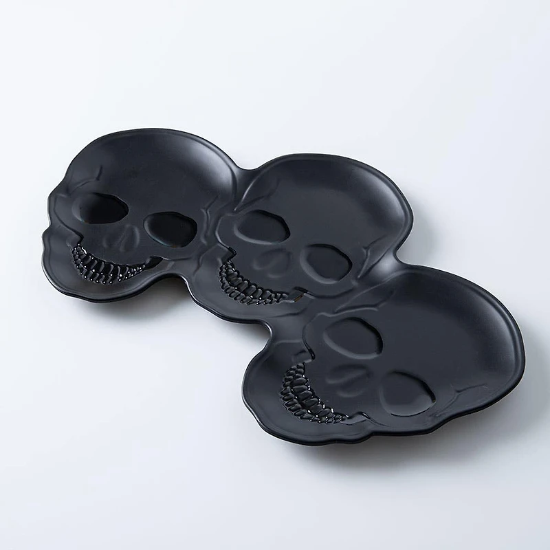 KSP Boo Melamine Skulls Platter (Black)