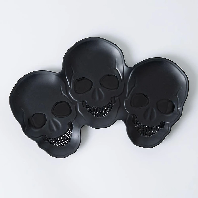 KSP Boo Melamine Skulls Platter (Black)