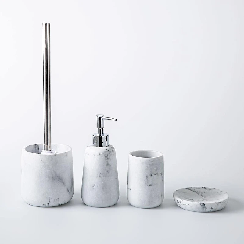 KSP Carrara Marble Resin Toilet Brush (Grey/White)