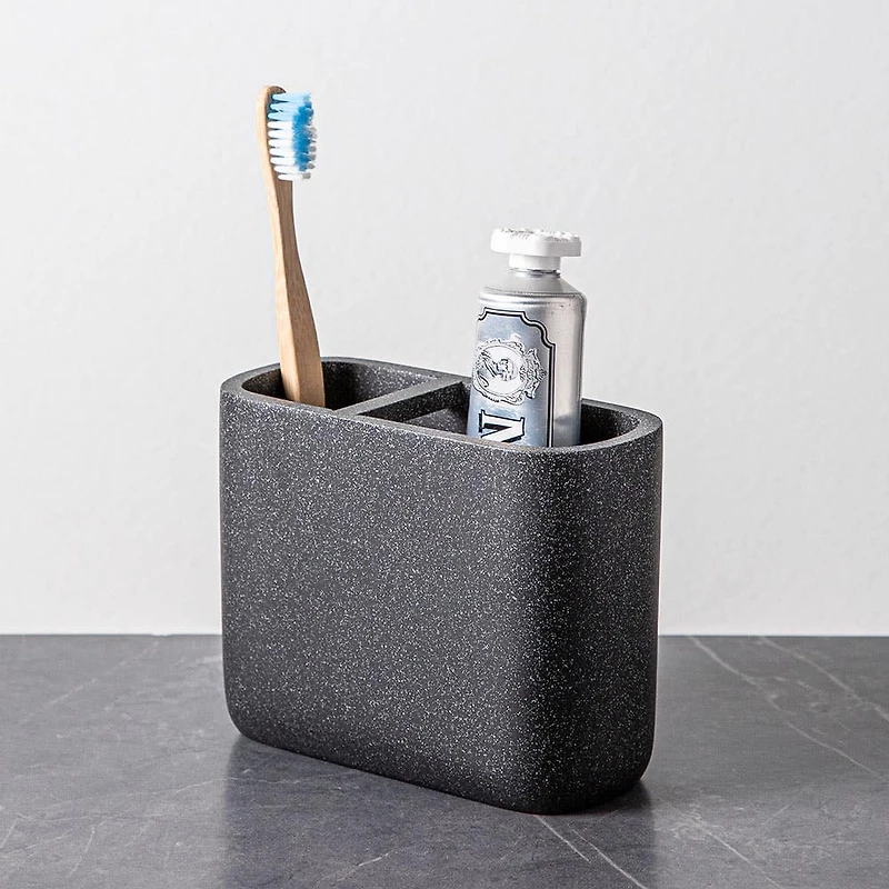 KSP Blackstone Speckle Resin Toothbrush Holder (Black)