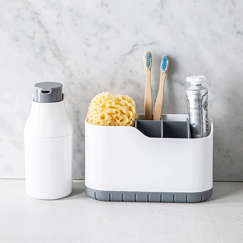KSP Tidysink Soap Pump & Caddy Organizer (White/Grey)