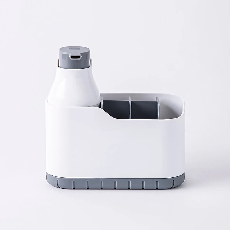KSP Tidysink Soap Pump & Caddy Organizer (White/Grey)