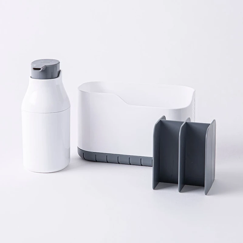 KSP Tidysink Soap Pump & Caddy Organizer (White/Grey)
