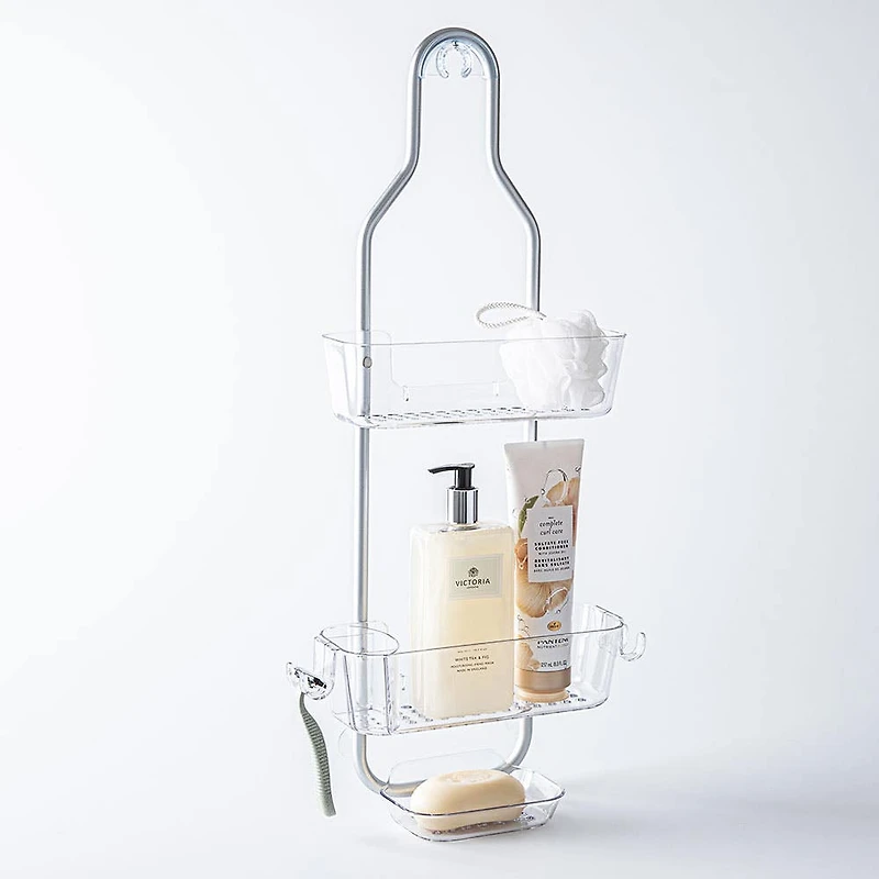 KSP Purestor 3-Tier Shower Caddy (Clear/Aluminum)