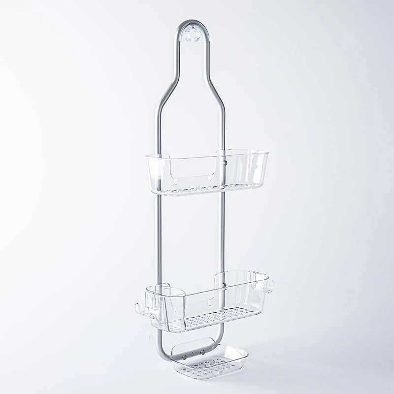 KSP Purestor 3-Tier Shower Caddy (Clear/Aluminum)