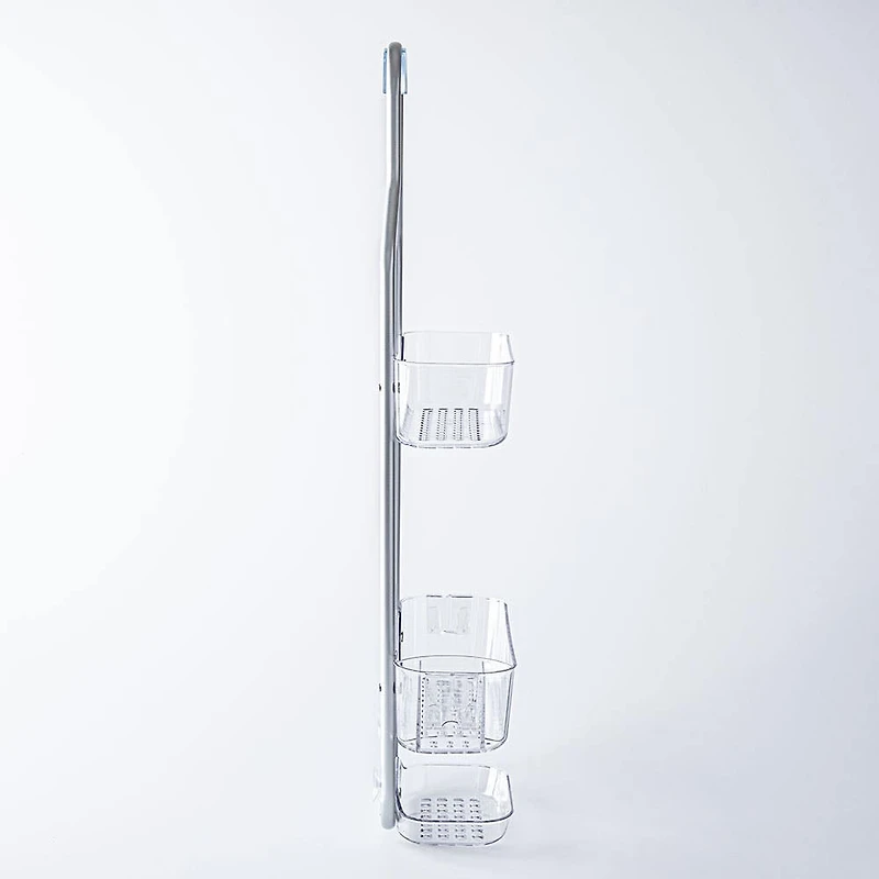 KSP Purestor 3-Tier Shower Caddy (Clear/Aluminum)