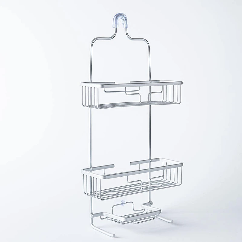 KSP Aquastor Rust-Free Aluminum Shower Caddy 3-Tier (Silver)