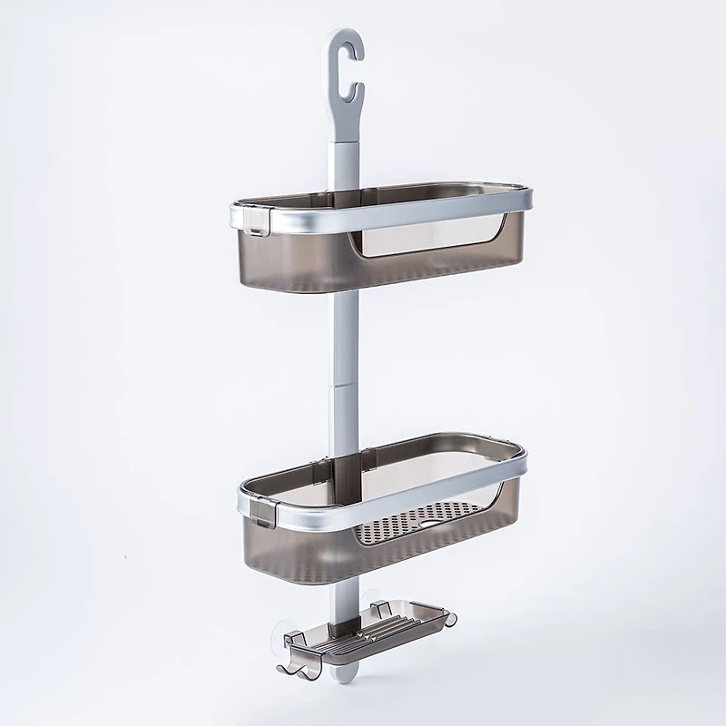 KSP Versaslide Adjustable Shower Caddy 3-Tier (Aluminum/Smoke)