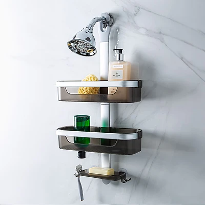 KSP Versaslide Adjustable Shower Caddy 3-Tier (Aluminum/Smoke)