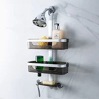KSP Versaslide Adjustable Shower Caddy 3-Tier (Aluminum/Smoke)