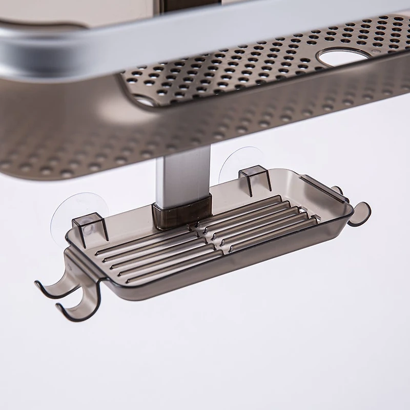 KSP Versaslide Adjustable Shower Caddy 3-Tier (Aluminum/Smoke)