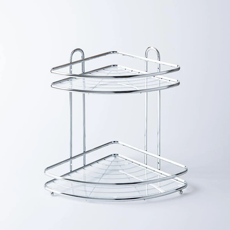 KSP Bathnook 2-Tier Wire Corner Stand Organizer (Chrome)
