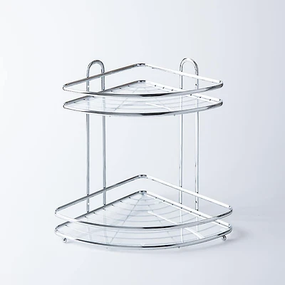 KSP Bathnook 2-Tier Wire Corner Stand Organizer (Chrome)