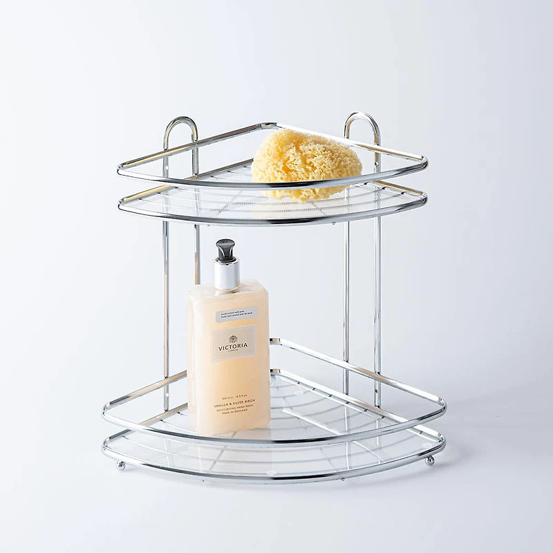 KSP Bathnook 2-Tier Wire Corner Stand Organizer (Chrome)