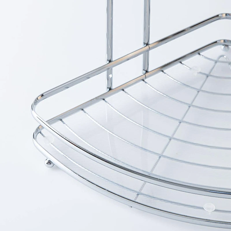 KSP Bathnook 2-Tier Wire Corner Stand Organizer (Chrome)