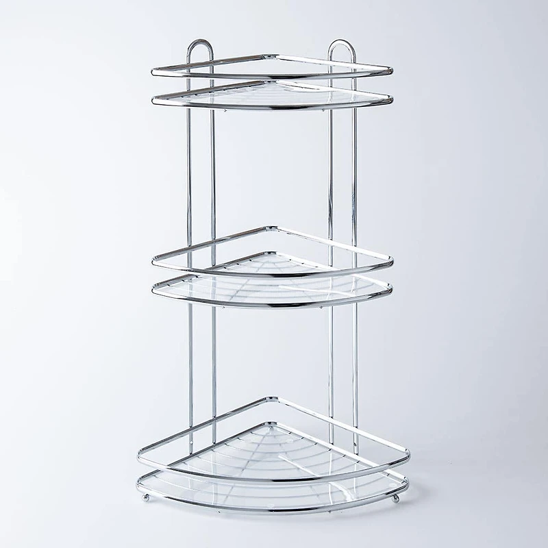 KSP Bathnook '3-Tier' Wire Corner Stand Organizer (Chrome)