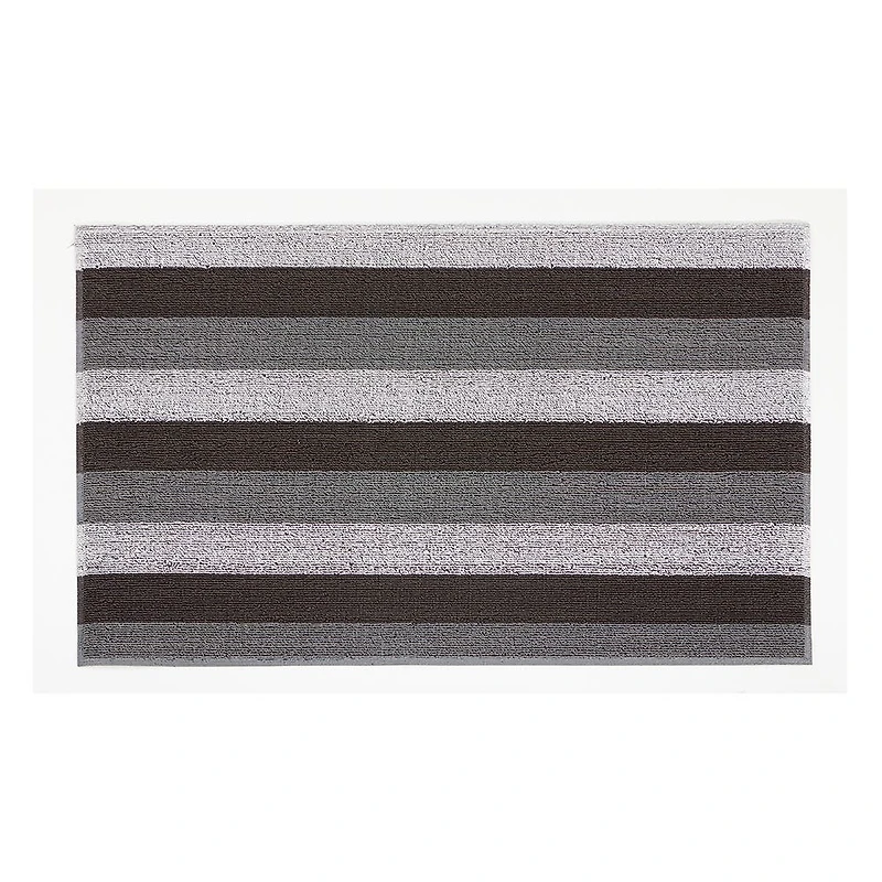 KSP Loop 'Wide Stripe' PVC Floor Mat (White/Grey/Black)