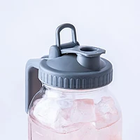 KSP Easypour 'Wide Mouth' Glass Mason Jar Pitcher (Clear/Grey)