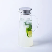 KSP Roehampton Glass Pitcher with  Metal Lid (Clear & Stainless Steel)