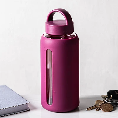 KSP Aura Glass Water Bottle with Silicone (Light Burgundy)