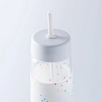 KSP Aura Slim Glass Water Bottle with Straw (Confetti)