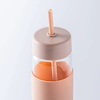 KSP Aura Slim Glass Water Bottle with Straw (Spice)