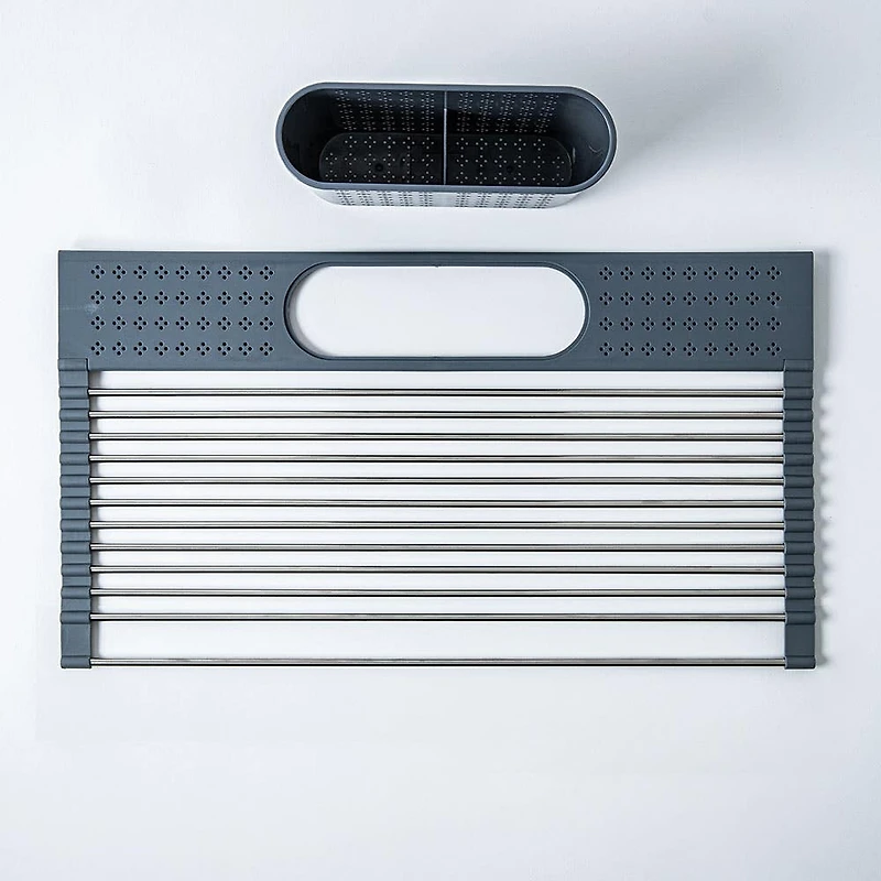 KSP SINKSMART Roll-Up Dish Drying Rack W/Utensil Caddy (Small)